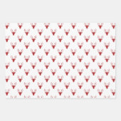 Rotes Weißes, gemischtes, rustikales Muster, Karie Geschenkpapier Set (Vorderseite 2)