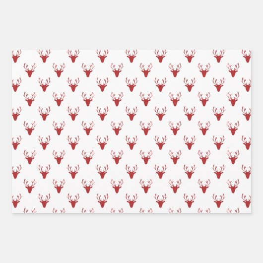 Rotes Weißes, gemischtes, rustikales Muster, Karie Geschenkpapier Set (Vorderseite 2)