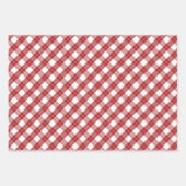 Rotes Weißes, gemischtes, rustikales Muster, Karie Geschenkpapier Set (Vorderseite)