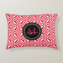 Rotes weißes geometrisches aufgehobenes Muster