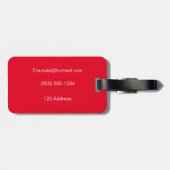 Rotes weißes Geschäft scharfes Acryl Gepäckanhänger (Rückseite horizontal)