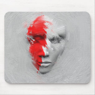 Rotes weißes Gesicht Mousepad