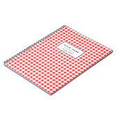 Rotes weißes Gingham-Muster Notizblock (Linke Seite)
