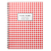 Rotes weißes Gingham-Muster Notizblock (Vorderseite)