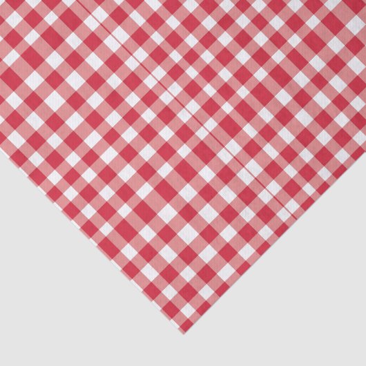 Rotes/weißes Gingham Muster Seidenpapier