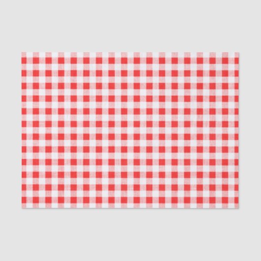 Rotes weißes Gingham-Muster Seidenpapier (Vorderseite)