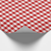 Rotes weißes Gingham-Musterpapier Geschenkpapier (Ecke)