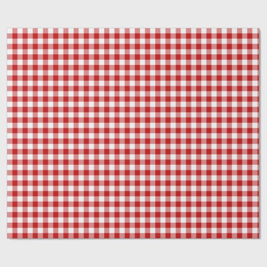 Rotes weißes Gingham-Musterpapier Geschenkpapier (Flach)