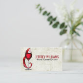 Rotes weißes Glas mit Splash Pour Visitenkarte (Stehend Vorderseite)