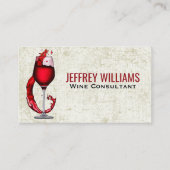 Rotes weißes Glas mit Splash Pour Visitenkarte (Vorderseite)