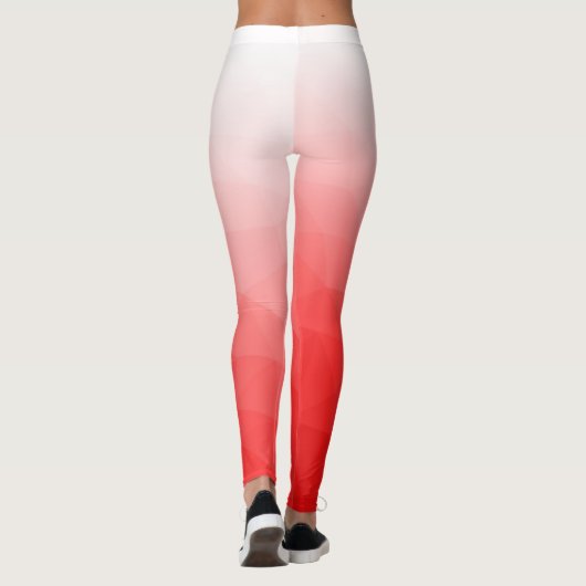 rotes weißes Gradient Geometric Mesh Muster Leggings (Rückseite)