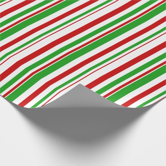 Rotes, weißes, grünes Weihnachtsmuster Geschenkpapier (Ecke)