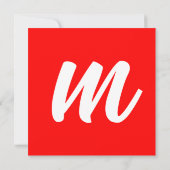 Rotes Weißes Kalligrafie-Monogramm Anfangsbuchstab (Rückseite)