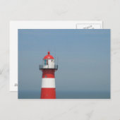 rotes weißes Leuchtturm Postkarte (Vorne/Hinten)