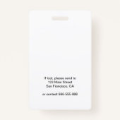 Rotes weißes medizinisches Krankenhaus Klinik Foto Ausweis (Rückseite)