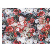 Rotes weißes Mit Blumenschwarzes der Tischdecke (Vorderseite (Horizontal))