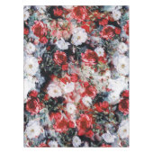 Rotes weißes Mit Blumenschwarzes der Tischdecke (Vorderseite)