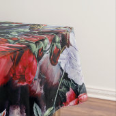 Rotes weißes Mit Blumenschwarzes der Tischdecke (Beispiel)