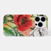 Rotes Weißes Mohn iPhone Hülle (Rückseite (Horizontal))