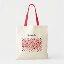 Rotes, weißes Mosaik, personalisierte Brautjungfer