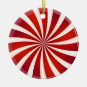 Rotes weißes Peppermint Swirl Design Ornament (Vorne)