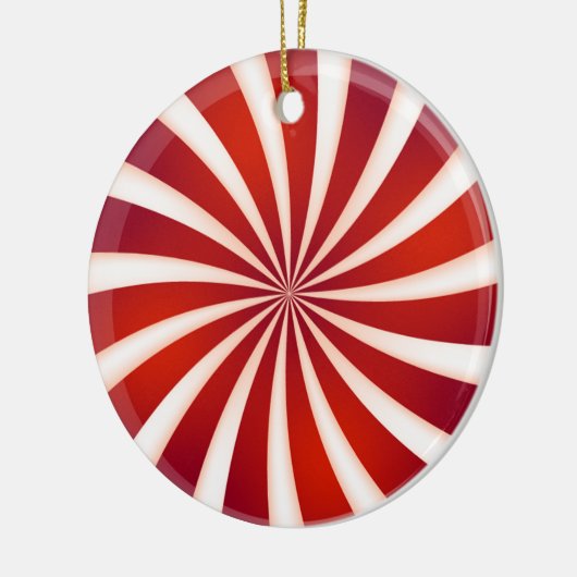 Rotes weißes Peppermint Swirl Design Ornament (Links)