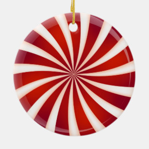 Rotes weißes Peppermint Swirl Design Ornament