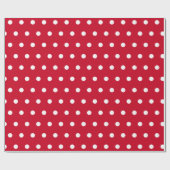 Rotes Weißes Punkt Wrapping Paper Geschenkpapier (Flach)