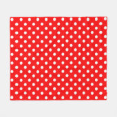 Rotes Weißes Punkte-Design Fleecedecke (Vorderseite (Horizontal))