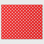 Rotes Weißes Punkte-Design Geschenkpapier (Flach)