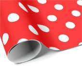 Rotes Weißes Punkte-Design Geschenkpapier (Rolleneckpunkt)