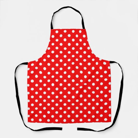 Rotes Weißes Punkte-Design Schürze (Vorderseite)