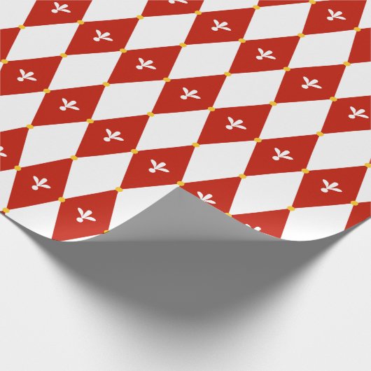 Rotes Weißes Raute oder Karo-Motif-Umschlagpapier Geschenkpapier (Ecke)