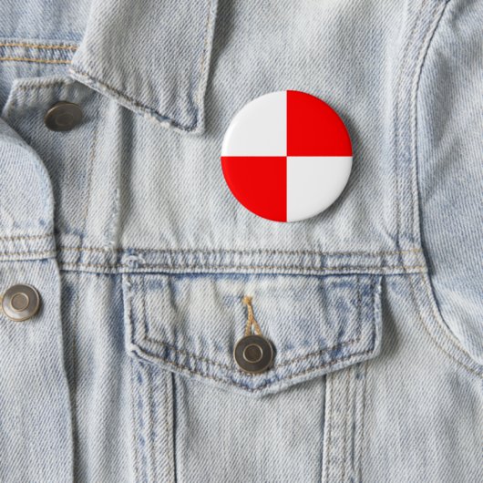 Rotes weißes Schachbrett Muster Einfaches Quadrat Button (Beispiel)