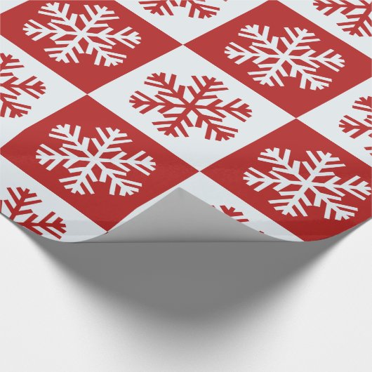 Rotes weißes Schneeflockenpapier Geschenkpapier (Ecke)
