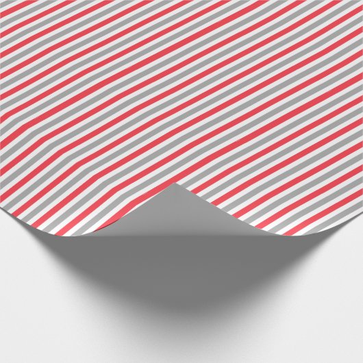 Rotes weißes Seilstreifen-Schleifpapier Geschenkpapier (Ecke)