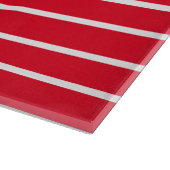 Rotes weißes Streifen-Muster Schneidebrett (Ecke)