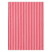 Rotes weißes Streifen-Muster Tischdecke (Vorderseite)