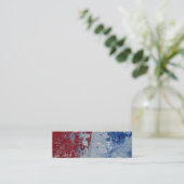 Rotes weißes u. blau mini visitenkarte (Stehend Vorderseite)