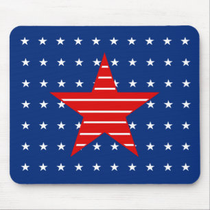 Rotes weißes u. blau, Sterne u. Streifen Mousepad