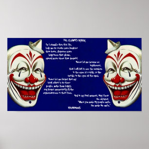 ROTES, WEISSES u. BLAUES CLOWNS-PLAKAT mit dem Poster