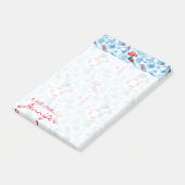 Rotes weißes u. blaues nautischmuster | addieren post-it klebezettel (angewinkelt)