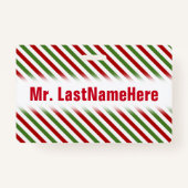 Rotes, weißes u. grünes gestreiftes Muster + Ausweis (Vorderseite)