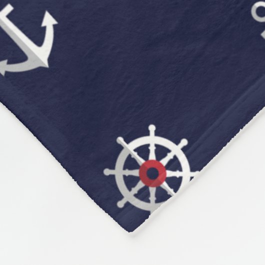 Rotes weißes und blaues Anker-Muster Fleecedecke (Ecke)
