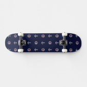 Rotes weißes und blaues Anker-Muster Skateboard (Horizontal)