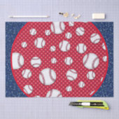 Rotes weißes und blaues Baseballpapier Seidenpapier (Handwerk)