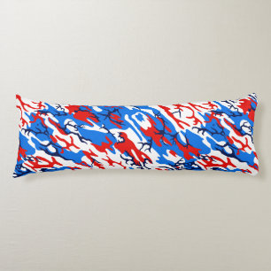 Rotes weißes und blaues Camouflage-Körper-Kissen Seitenschläferkissen