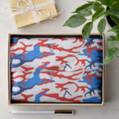 Rotes weißes und blaues Camouflage-Seidenpapier Seidenpapier (Geschenk)