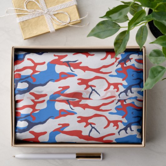 Rotes weißes und blaues Camouflage-Seidenpapier Seidenpapier (Geschenk)