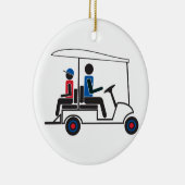 rotes, weißes und blaues Familien-Golfmobil PTC GA Keramikornament (Rechts)